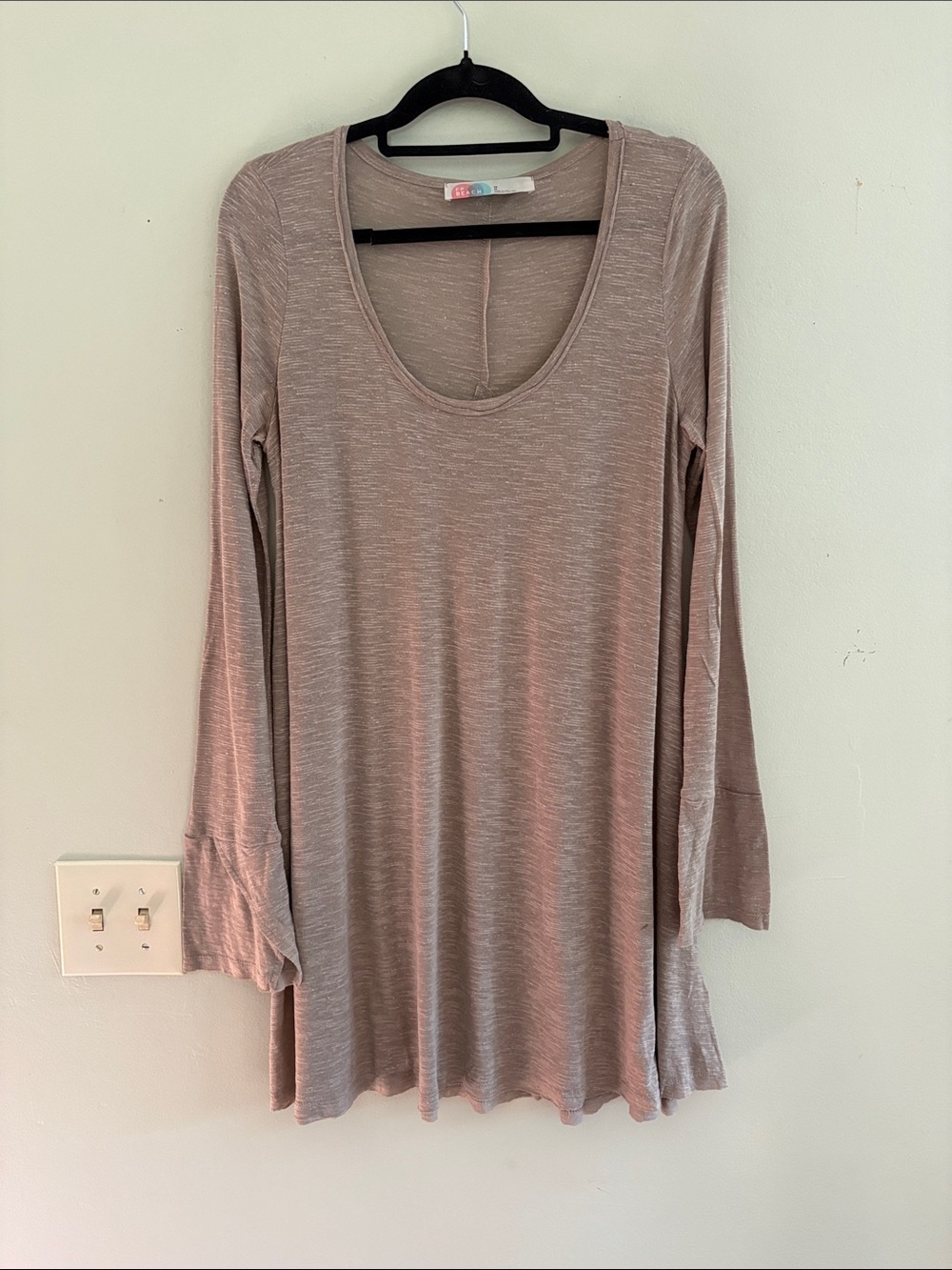FP Beach long sleeve scoop neck swing dress/top M